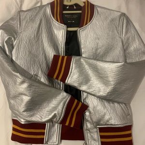 Nasty Gal Metallic Varsity Jacket